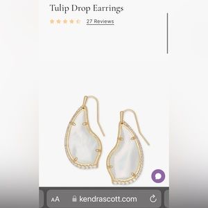 Kendra Scott NWOT Mother of Pearl Tulip Drop Earrings